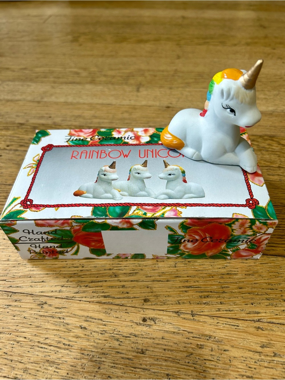 Vintage Rainbow Unicorns Ceramic Set 1980s
